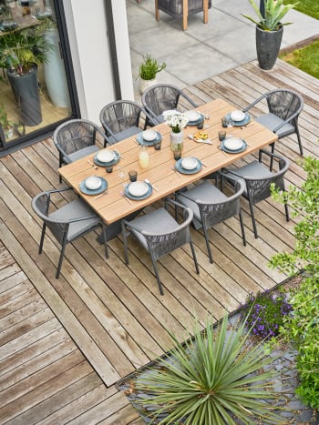 Garten-Essgruppe für 8 Personen - Anthrazitgrau Kelia
