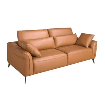 Canapé cuir EGOITALIANO canape cuir Soul 3 places Camel Pas Cher