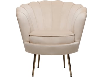Floria - Fauteuil velours beige 70 x 73 x 76 cm