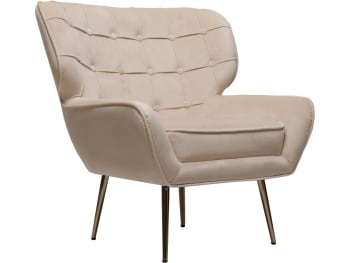 Austin - Fauteuil velours beige 79 x 71 x 795 cm