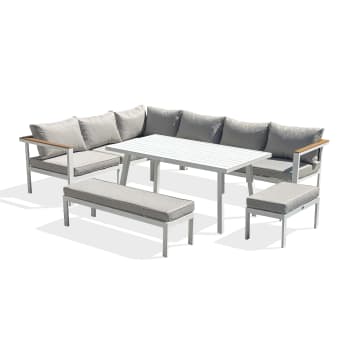 Majari - Ensemble repas de jardin 9 places - Blanc