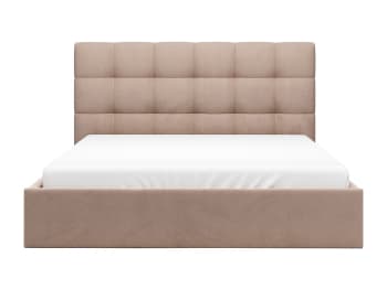 Idemon Letto Matrimoniale Imbottito 140x200 Cm Con Contenitore Idraulico - Velluto A Strisce, Testiera Regolabile In Altezza, Struttura Letto Continentale