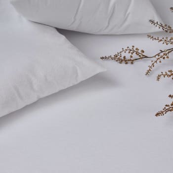 Housse Protège-Oreiller Molleton Blanc 50x70cm | Anti-Liquide & Anti-Acariens | Lavable Machine | Coton Absorbant
