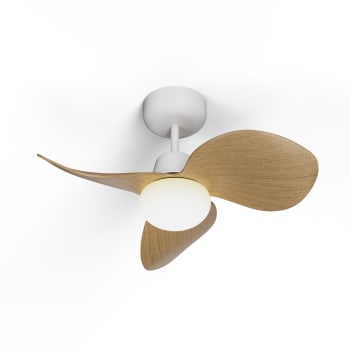 Ventilatore A Soffitto Haipeel 52'' In Legno Noce | Senza Luci, Motore DC Silenzioso, Telecomando | Interno/Esterno, Con Aste Di Prolunga