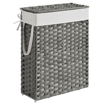 Cesto Portaoggetti In Rattan Con Coperchio – Rotondo 26x11 Cm – Organizer Decorativo Per Casa, Cucina, Bagno