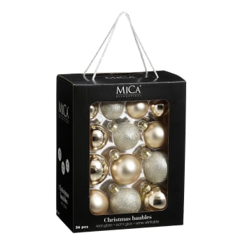 30 Palline Di Natale Blu Nebbia Assortite 6/5/4 Cm – Infrangibili Per Albero E Ghirlande