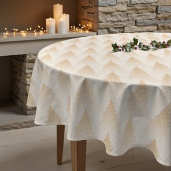 Tovaglia Cerata KEVKUS Natale - Argento Stelle Su Bianco, 50x140 Cm