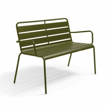 Banc En Métal Style Campagne - Fer, Marron, 144 Cm - Pour Jardin, Intérieur Ou Extérieur