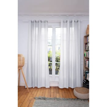 XUIAQZW Voilage Blanc Rideaux Occultants Isolants Thermiques 150x240 Cm (2 Panneaux) - Parfait Pour Pergola, Gazebo, Terrasse Et Jardin