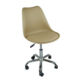 FurnitureR Sedia Da Ufficio Girevole Regolabile In Altezza - Senza Braccioli, Schienale In Plastica, Colore Arancione - 2
