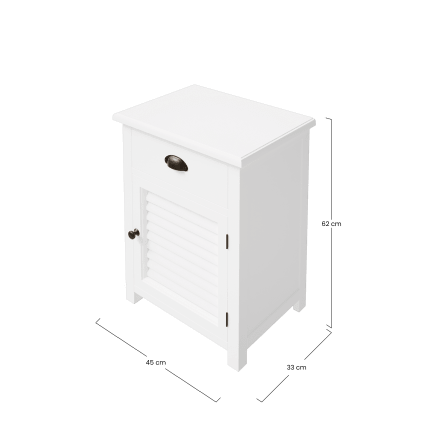 Vicco Nachtkastje Bora Wit - 90 X 40 Cm Met 2 Laden En Draaibaar Werkblad Op Wielen
