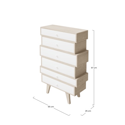 IDMarket - EDHEN Cassettone a 3 cassetti, 80 cm, in vimini color legno