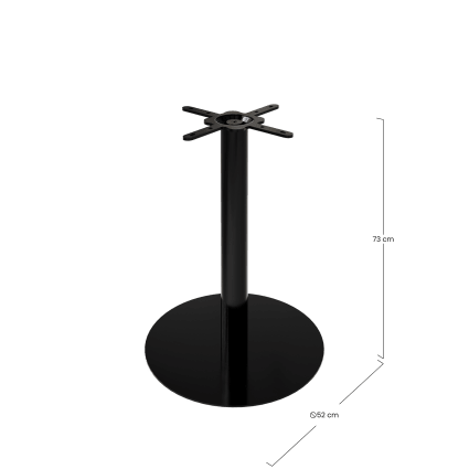 Pied de table professionnel rond en métal noir H73