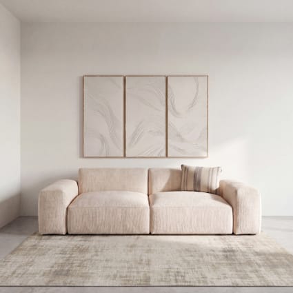 Canapé 4 places déhoussable beige Apache