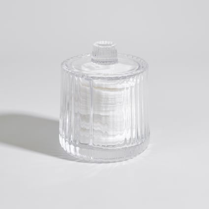 Boite a coton en verre 500ml - grege - Tendance | Leroy Merlin
