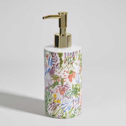 Porte-savon Ancien En Faïence – Décor Floral – Multicouleur