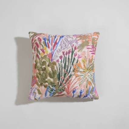 Clayre & Eef Housse de coussin pour coussin de chaise 40x40 cm Rose Coton Roses