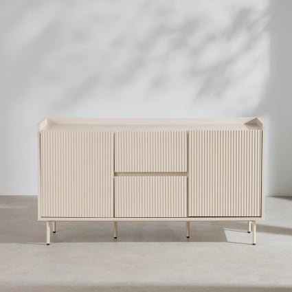 Sideboard mit 2 Türen und 2 Schubladen in Ecru, 140 cm breit Frame