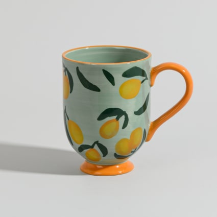 Groene mok met versiering Portugal vintage - Froufrou's