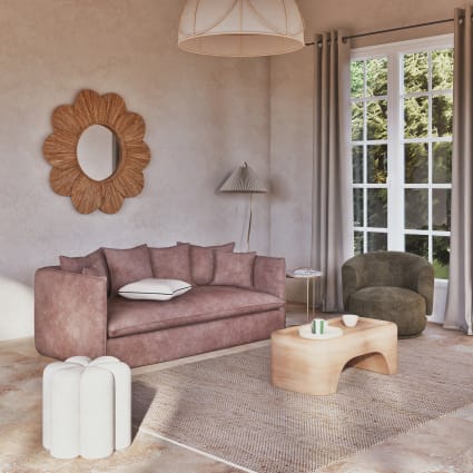Pouf Floreale A Forma Di Fiore Blissful Diary | Poggiapiedi Con Imbottitura In Schiuma | Seduta Extra Per Soggiorno O Camera Da Letto
