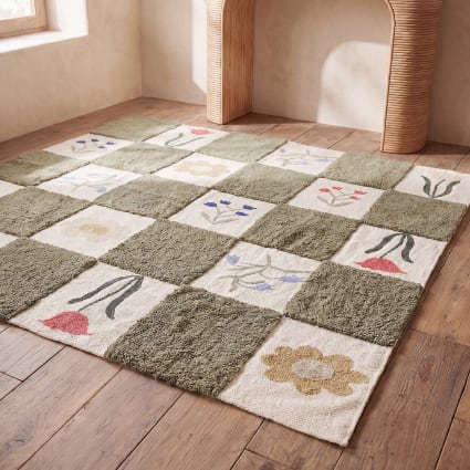 Gewebter und getufteter Teppich aus recycelter Baumwolle, 160 x 230 cm Lily