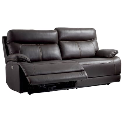 Salon En Cuir Rouge - Canapé 3 Places + Fauteuil + 2 Repose-Pieds - Style Classique