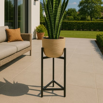 Cache pot en rotin pieds en métal noir 35cm h78-95cm Pot lima | Maisons ...