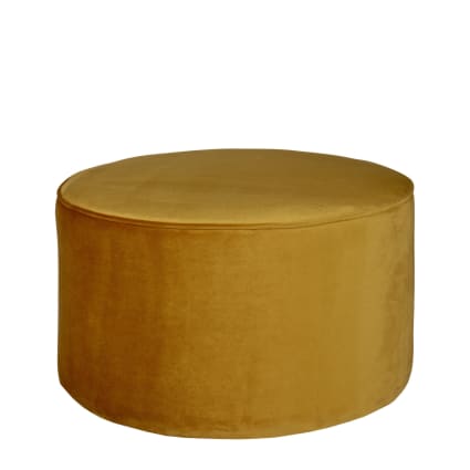 Pouf Rond Velour Pouf rond en velour ocre Sara | Maisons du Monde