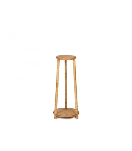 Support Pour Plantes En Rotin - Design Rustique - Pieds Ajustables - Pour Intérieur/extérieur