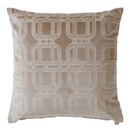HOUSSE DE COUSSIN JACQUARD CHENILLE MOTIF ZÉBRÉ BEIGE : Coussin