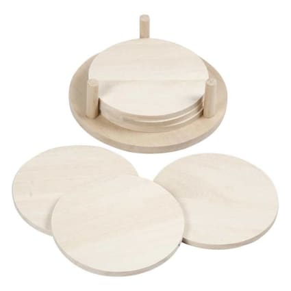 YuBingo Classy Patterns – Set Da 6 Sottobicchieri In Legno MDF Con Stampa, Diametro 9,5 Cm, Rotondi, Impermeabili Con Fondo In Sughero