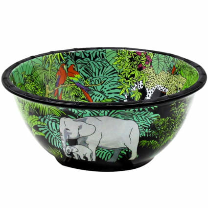 Grand Saladier En Céramique Orange 25 Cm à Motifs Fleurs - Occasion Bon état, Fabrication France