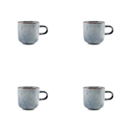 Lot de 4 Tasses à Thé & Sous-Tasses Renne 22cl Gris - Maison