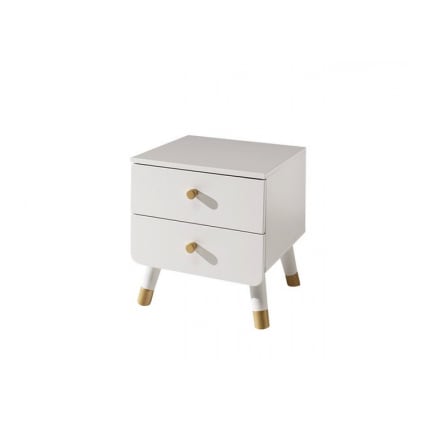 Table de chevet blanche 3 tiroirs Table de nuit en bois Chevet de lit - Ciel & terre Commerce