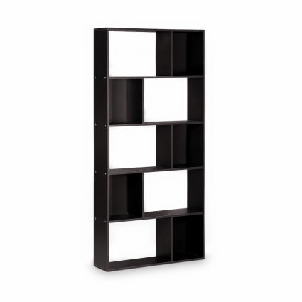 IDMarket Libreria DAVIS Asimmetrica 8 Livelli, Metallo Nero Opaco, Design Industriale, 161x67.5x25 Cm