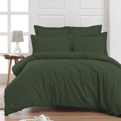 Sensei Maison - Housse De Couette Bicolore En Percale Coton DOZMARY - 140x200 Cm - Eucalyptus/Ficelle