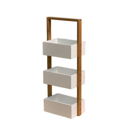 Geradliniges Bambusregal mit 3 Aufbewahrungsboxen - Wei | Maisons du Monde