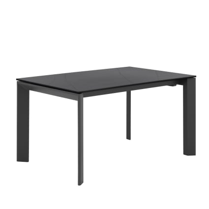 Esstisch schwarze Beine schwarze Porzellanplatte 140x90 Salla