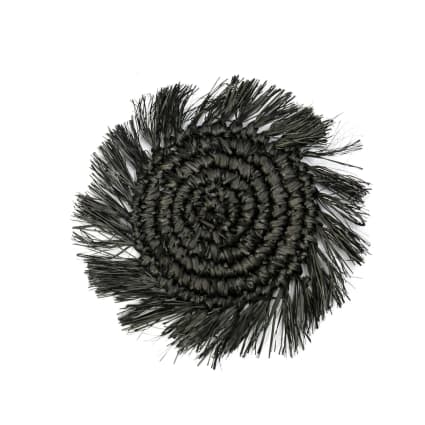 Posavasos de rafia negro