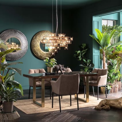 Kunstpflanze in schwarzem Topf, H160cm Rainforest green