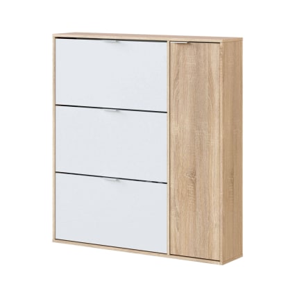 Kesper Panca Per Bambini Con Cuscino E 6 Cestini Portagiocattoli – Legno Bianco 68x29,5x33 Cm, Imbottitura In Tessuto Teddy, Soluzione Salvaspazio