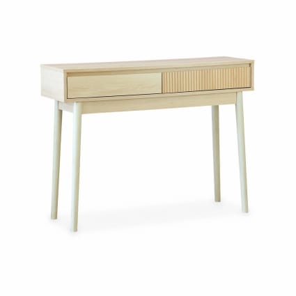 HOMCOM Table Console Table d'Appoint Design Vintage 2 Tiroirs 87 x 34 x 78 5 cm Blanc