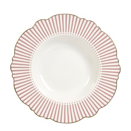 Assiette En Verre Rose – Diamètre 23 Cm – Déco Vintage Ou Vaisselle