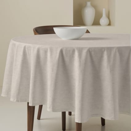 Nappe Imperméable Polyester Nappe Ronde Softalker 160cm Beige - Imperméable Et Lavable Pour Ambiance Festive Nappe Jacquard élégante