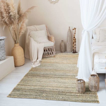 Teppich aus geflochtener Jute, 120x170, beige Desertum