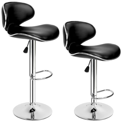 HOMCOM Set Di 2 Sgabelli Da Bar In PU Con Schienale – Stile Vintage Per Cucina E Isola - 3