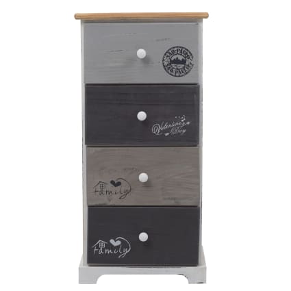 Ml-design Contenitore In Tessuto Con 4 Cassetti, Grigio, 45x30x95 Cm, In Mdf | Leroy Merlin