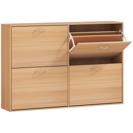 HOMCOM Guardaroba Modulare Scarpiera Cubi A 8 Ripiani 2 Righe, Bianco E Nero In Plastica, 95 X 37 X 160 Cm | Italy