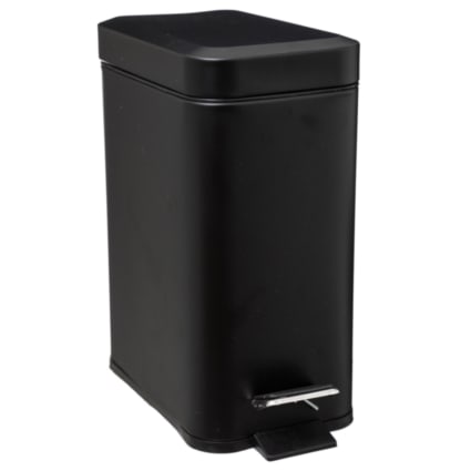 Poubelle De Salle De Bain 5L Avec Couvercle Bambou - Acier Et Pédale, Seau Amovible, Design Hygiénique Et Pratique