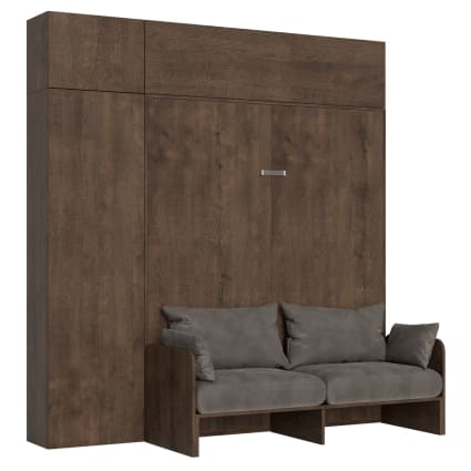 Letto matrimoniale a scomparsa verticale 160 effetto legno noce